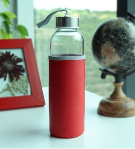 Deri Kılıflı 500 Ml Su Matarası (Kırmızı)