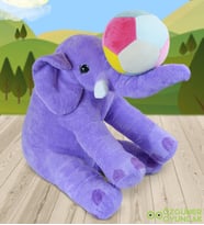 ÖZGÜNER OYUNCAK  Uyku Arkadaşı Gri Fil 65Cm (%100 Yerli) Baby Soft Top HEDİYELİ (Lila)