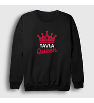 Presmono Unisex Beyaz Backgammon Queen Tavla Kraliçesi Oyun V2 Sweatshirt 417791tt (Siyah)