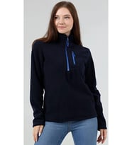 Kadın Polar Yarım Fermuarlı Outdoor Cepli Spor Polar (Lacivert)