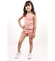 Toontoy Kız Bebek Baskılı Şortlu Takım (Koyu Pudra)