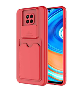 Xiaomi Redmi Note 9 Pro Kılıf Zore Kartix Kartlık Bölmeli Kılıf (Kırmızı)