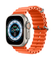 Apple Watch 49mm Ultra Seri Uyumlu Seaflex Ocean Silikon Kordon (Turuncu)