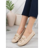 Khayt Tassel Casual Günlük Kadın Babet Ayakkabı (Bej)