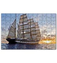 Cakapuzzle Gün Batımında Yelkenli Gemi Puzzle Yapboz MDF (Ahşap) (1000 Parça)
