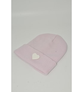 Moxxo Sevgililer Günü Özel Koleksiyonu Beyaz Kalp Figürlü Neon Turuncu Renk Unisex Erkek/Kadın Bere (Pembe)