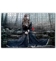 Cakapuzzle Ormanda Hüzünlü Güzel Kadın  Puzzle Yapboz MDF (Ahşap) (1000 Parça)