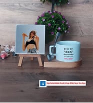 Motto Yeni Bir Ben Fotoğraflı Dekoratif Taş, Kupa Bardak Beyaz Hediye (Model 8)