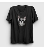 Presmono Unisex Sarı French Bulldog Köpek T-Shirt 401330tt (Siyah)