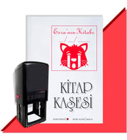 Kişiye Özel  Ağlayan Kedi Emoji Tarihli Kitap Kaşesi (Kırmızı)