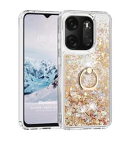 Microsonic TECNO Spark Go 2023 Kılıf Glitter Liquid Holder Pembe (Gold)