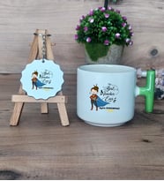 Kadın İngilizce Öğretmeni Hediye Seti Kupa Bardak T Kulplu ve Anahtarlık Öğretmenler Günü Hediyesi (Model 8)