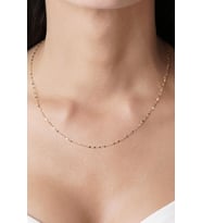 14 Ayar Altın Aynalı Zincir Kolye 1.35 mm (Beyaz)