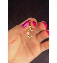 14 Ayar Altın C Harf Kolye Ucu (Sarı)