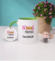 Biyoloji Mühendisi Kupa Bardak ve Anahtarlık (Yeşil)