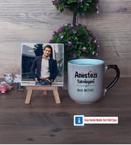 Anestezi Teknisyeni Fotoğraflı Dekoratif Taş, Kupa Bardak Beyaz Hediye (Model 10)