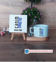 Babaya Hediye Dekoratif Taş, Kupa Bardak Kırmızı Hediye (Model 7)
