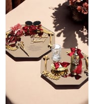 Affinity Sekizgen Gold Söz Nişan Tepsisi (Kırmızı)