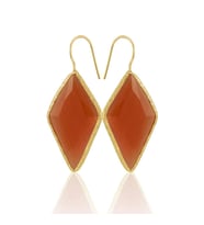 Kadir Jewellery 22 Ayar Altın Kaplama Vintage Küpe -El İşçiliği Ve Hipoalerjenik Küpe (Kırmızı)