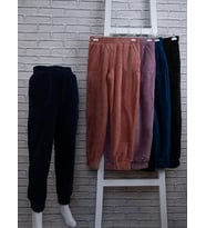Peluş  Paçası Büzgülü Tek Eşofman Altı (Lacivert)