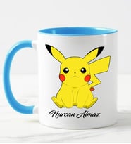Kişiye Özel Pokemon Pikachu Kupa Bardak (Mavi)