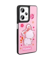 Xiaomi Redmi Note 12 Pro 5G Kılıf Parlayan Kabartmalı İkonik Figürlü Amas Silikon Kılıf (Pembe)