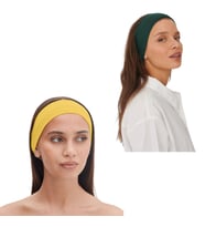2' Li Spor Saç Bantları - Elastik Kaymaz İnce Saç Ter Kafa Bandı Bandana, Kadın & Erkek Koşu Fitness Yoga Pilates Makyaj Yüz Yıkama Atletik Egzersiz Saç Bandı (Sarı-Yeşil)