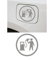 13 X 13 Cm Benzin Deposu Sticker Araba Yakıt Deposu Araba Oto Sticker Siyah (Gri)