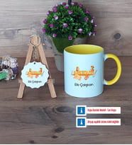 Arkeolog Kupa Bardak Kırmızı ve Ahşap Anahtarlık Hediye (Model 6)