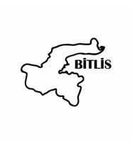 Bitlis Harita Araba Sticker siyah 17x13 CM (Siyah)