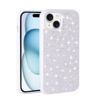 Vendas Apple iPhone 15 Kılıf Parlak Taşlı Tasarım Zore Pırlanta Kapak (Beyaz)