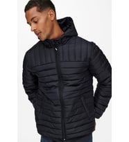 Only & Sons Hafif Şişme Ceket Mont Onspaul Quilted Hood Jacket - 22015121 (Lacivert)