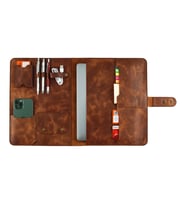 Twingold Kişiye Özel %100 Deri Rainbow Macbook Organizer 15-16" Antrasit (Kahverengi)
