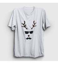 Presmono Unisex Sarı Male Deer Yılbaşı T-Shirt 271443tt (Beyaz)