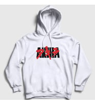 Presmono Unisex Beyaz Logo Anime Movie Film Akira Kapüşonlu Sweatshirt 453653tt (Beyaz)