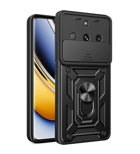 Microsonic Realme 11 Pro+ Kılıf Impact Resistant Kırmızı (Siyah)
