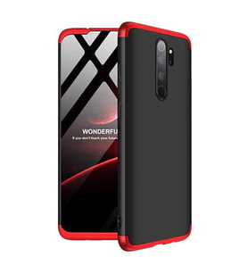 Xiaomi Redmi Note 8 Pro Kılıf Zore Ays Full Koruma Kılıf (Siyah-Kırmızı)