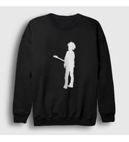 Presmono Unisex Beyaz Guitar Robert Smith The Cure Sweatshirt 452998tt (Siyah)