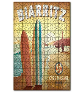 Cakapuzzle Fransa Biarritz Şehrinde Sörf Hazırlığı  Puzzle Yapboz MDF (Ahşap) (255 Parça)