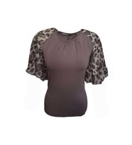 Pink Dream Fashion Kadın Penye Bluz P-02091 - Açık Kahverengi - M (Vizon)