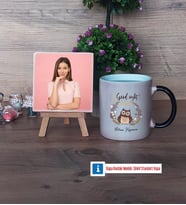 Baykuş Fotoğraflı Dekoratif Taş, Kupa Bardak Beyaz Hediye (Model 9)