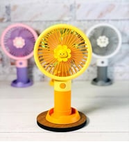 Mini Fan Masaüstü Taşınabilir Telefon Stantlı Vantilatör 2si 1 Arada Taşınabilir Masaüstü Fan (Turuncu)