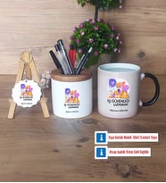 İş Güvenliği Uzmanı Hediye Sepeti Kalemlik, Kupa Bardak Sihirli, Ahşap Anahtarlık Hediye (Model 1)