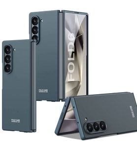 Samsung Galaxy Z Fold 6 Kılıf Sert Renkli Kıpta Kapak (Mavi)