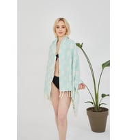 Cottoviva Hediyelik Organik Pati Desenli Peştamal, Havlu, Hamam, Banyo, Havuz, Plaj, Kadın, Erkek, Unisex,PATI001-KR (Yeşil)