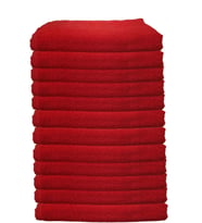 12li Paket Mikrofiber Boya Tutmayan Kuaför Saç Havlusu 50x90 Cm (Kırmızı)