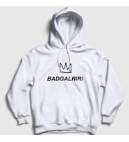 Presmono Unisex Gri Badgalriri Rihanna Kapüşonlu Sweatshirt 330407tt (Beyaz)
