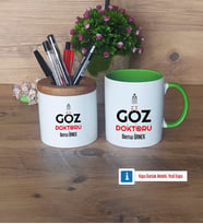 Göz Doktoru Kalemlik, Kupa Bardak T Kişiye Özel Hediye Tıp Bayramı Hediyesi (Model 14)