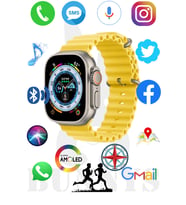 Infinix Hot Uyumlu Akıllı Saat Watch 8 Ultra 49MM AMOLED EKRAN (Sarı)