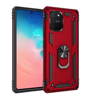 Samsung Galaxy A91 (S10 Lite) Kılıf Yüzüklü Zırh Tank Vega (Kırmızı)
